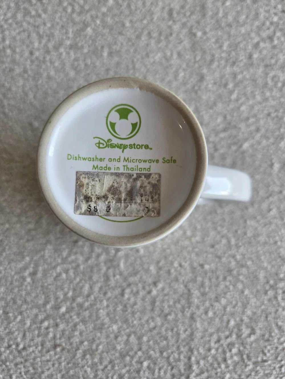 Disney Store Tinkerbell Tall Latte Mug Green Interior Butterfly Ceramic Pixie